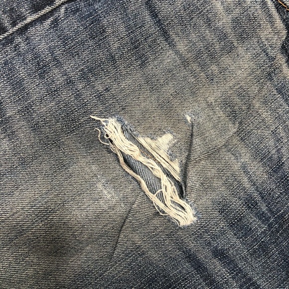 Express Womens Dark Wash Distressed Denim Sz: 32 - Picture 8 of 10